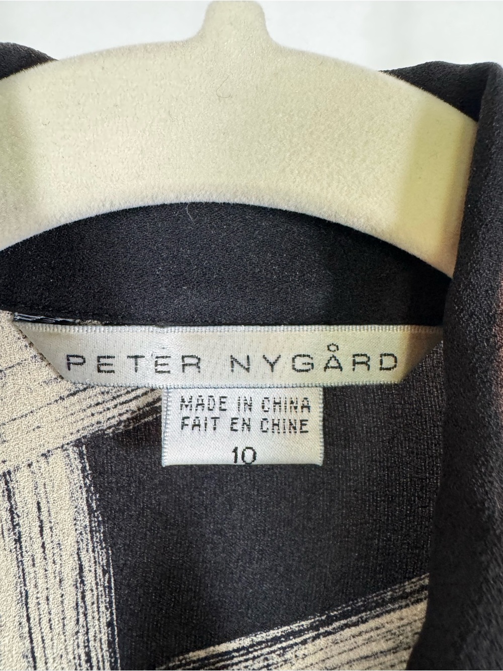 Peter Nygard 100% Silk Button Down Blouse VTG Abstract Artsy Modern Minimalist - Picture 6 of 13